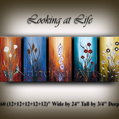 Collection image for: 60"W(12"+12"+12"+12"+12")x 24"Hx3/4D Stretched Canvas