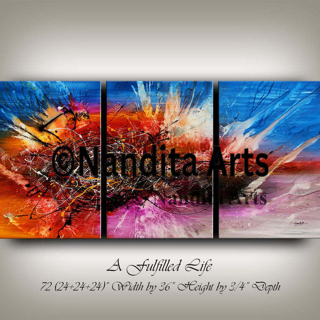 3-Panel Modern Wall Art on Canvas – Abstract Artwork for Above Bedroom - A Fulfilled Life