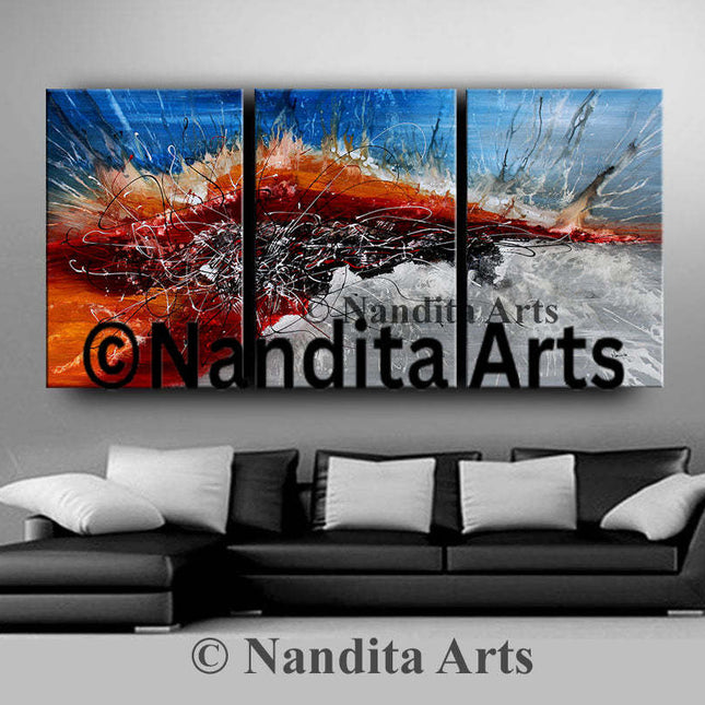 3-Piece Modern Abstract Wall Art Painting on Canvas – Elegant Bedroom Decor - A Fulfilled Life -2