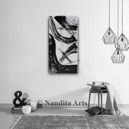 Black White Abstract Wall Art - Modern Minimalist Art