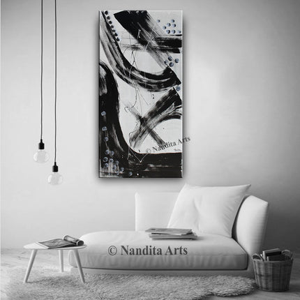 Black White Abstract Wall Art - Modern Minimalist Art