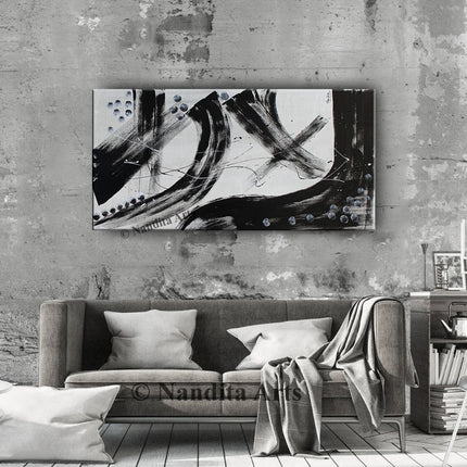 Black White Abstract Wall Art - Modern Minimalist Art