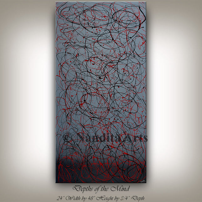 Gray Drip Style Abstract Modern Wall Art – Contemporary Canvas Painting for Home Décor - Depths of the Mind