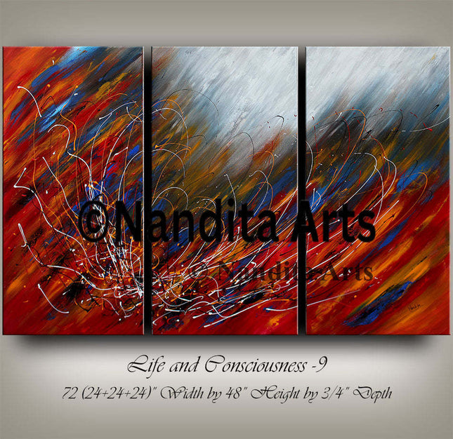 Abstract Wall Art Contemporary oversized Abstract painting canvas art - Life and Consciousness - 9