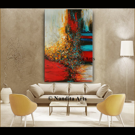 Multicolor Jackson Pollack Style Abstract Wall Art for Room