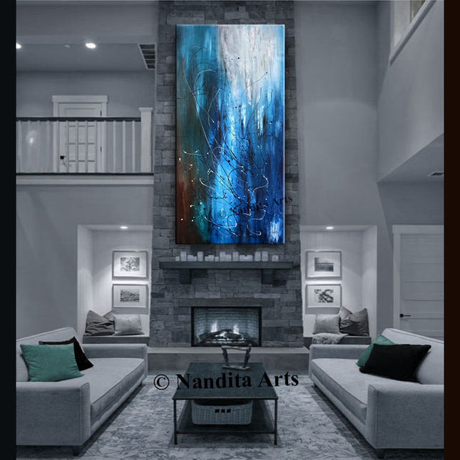 Abstract Art Canvas – Fractal Print Wall Décor | Modern Geometric Digital Artwork - Piercing Light