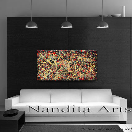 Drip Painting | Jackson Pollock Picture Print On Framed Canvas Wall Art