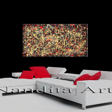 Drip Painting | Jackson Pollock Picture Print On Framed Canvas Wall Art