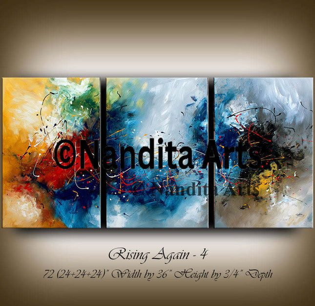 3 Panel Living Room Abstract Wall ART - Rising Again - 10