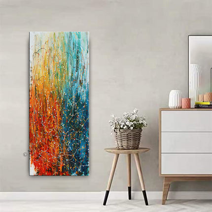 Large Pollack Style Vertical Modern Art Multicolor Abstract Wall Art on Canvas dor Living Room -  Light Spectrum - 18