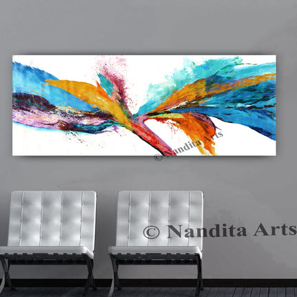 Large Abstract Painting Art Colorful Canvas Painting For Living Room - Midnight Wind - 7