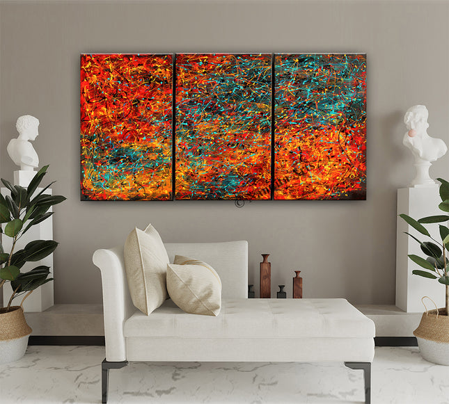 3 piece wall art for living room Modern Art Oil Painting on Canvas Modern Wall Art Painting  - Cathedral Light - 39