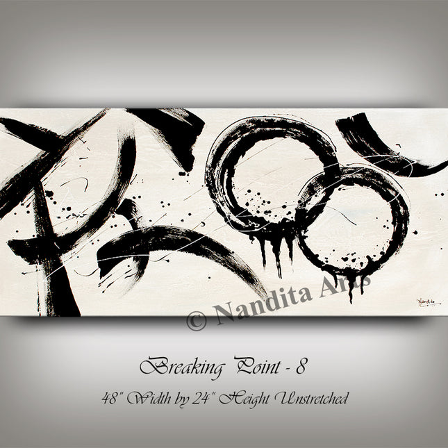 Black and White Minimalistic Art – Modern Wall Art for Living Room Décor - Breaking Point - 8s