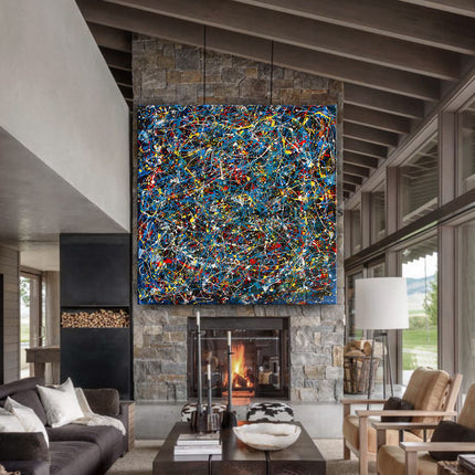 Paintings Jackson Pollock Drip Style Large Abstract Wall Art for sale - Abyssal Voyage - 6