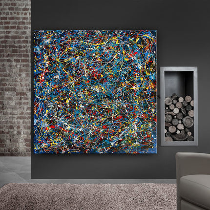 Paintings Jackson Pollock Drip Style Large Abstract Wall Art for sale - Abyssal Voyage - 6