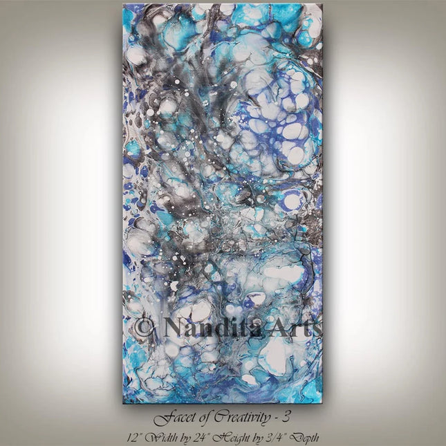 Blue Abstract Modern Wall Art  - Facet of Creativity - 3
