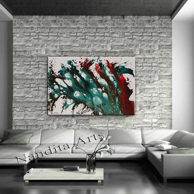 Blue large Beach Coastal Modern Fine Art Gray Home Decor - Ice River 10