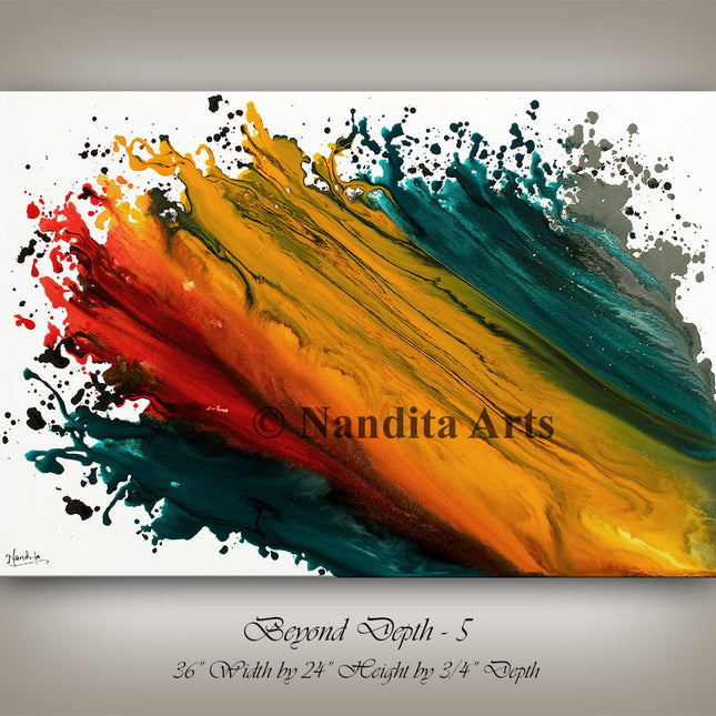 Colorful Modern Abstract Wall Art Oil Painting on Canvas – Vibrant Artwork for Sale - Beyond Depth - 5