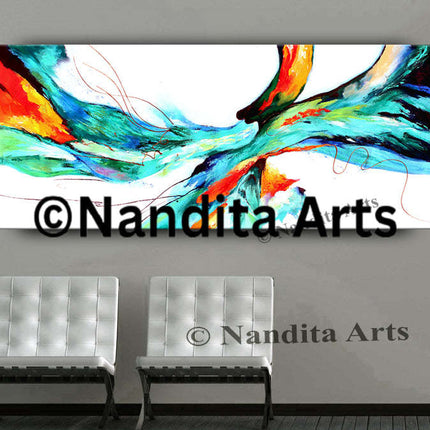 Abstract Painting Art Colorful Jackson Pollack -Canvas Painting For Living Room -Midnight Wind - 2