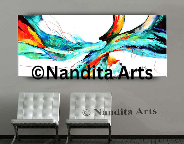 Abstract Painting Art Colorful Jackson Pollack -Canvas Painting For Living Room -Midnight Wind - 2