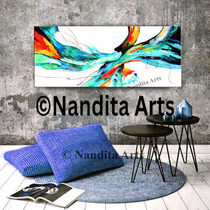 Abstract Painting Art Colorful Jackson Pollack -Canvas Painting For Living Room -Midnight Wind - 2