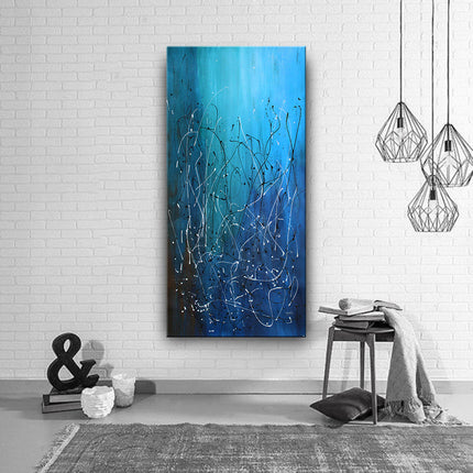 large verticle jackson pollack style artwork Painting  for home bedroom decor canvas art - Midnight Wind