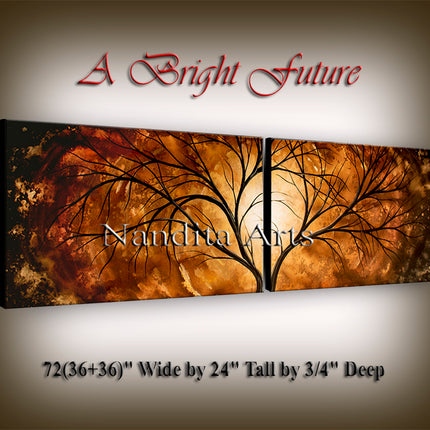 Landscape Gold Painting Wall Art - A  Bright Future