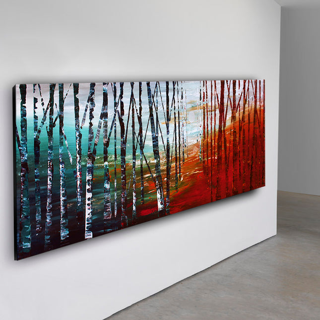 Large Landscape Wall Art on Canvas  Landscape Sunset Blue Canvas for Home Decor - Autumn Trees