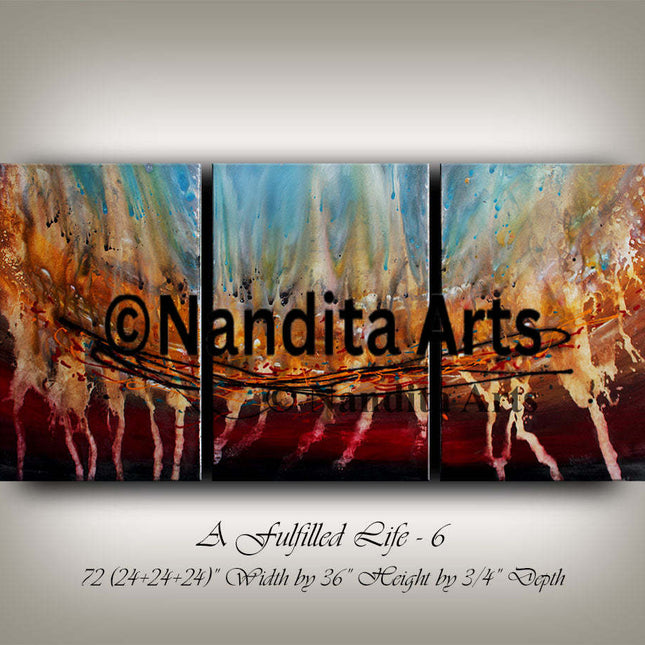 3 Piece Modern Abstract Wall Art Painting On Canvas for Bedroom Wall Art - A Fulfilled Life - 6