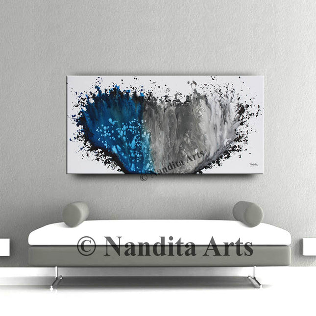 Blue Coastal Abstract Wall Art Ocean Painting - Deep Freeze -2