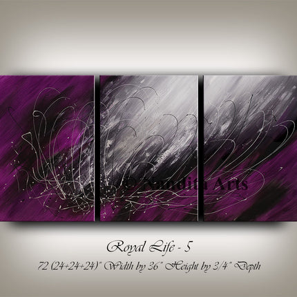 3 Panel Original Acrylic Abstract Modern Art on Canvas - Artist Masterpiece