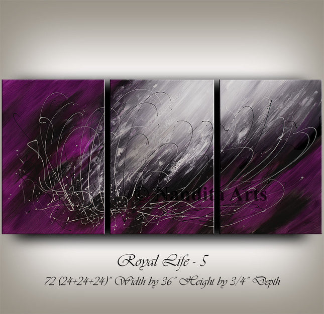 3 Panel Original Acrylic Abstract Modern Art on Canvas - Artist Masterpiece