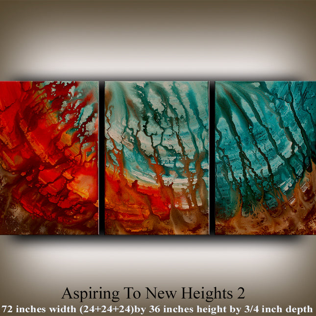 Modern Wall Art Large Abstract Modern Wall Art Painting On Canvas - Aspiring To New Heights 2