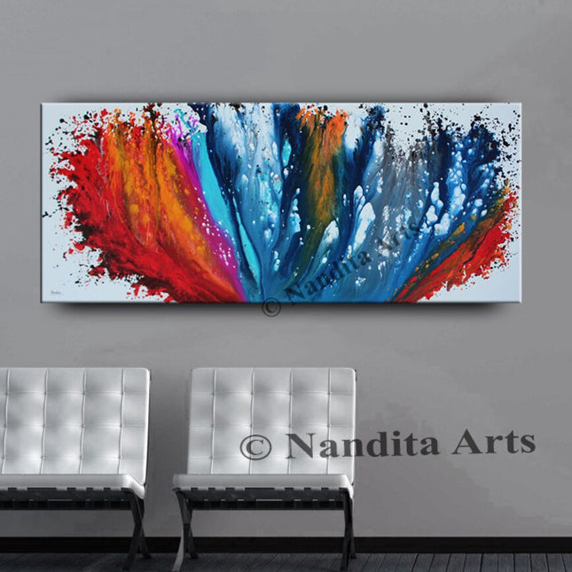 Modern wall art painting - Rainbow Splash - 2