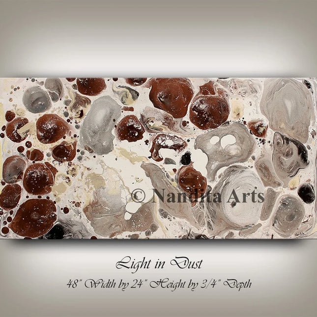 Original Gold Brown Painting - Light in Dust