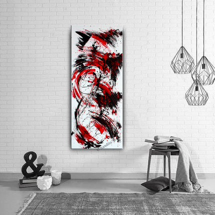 Red Black Abstract wall Art decor living room art - Deep Space - 59