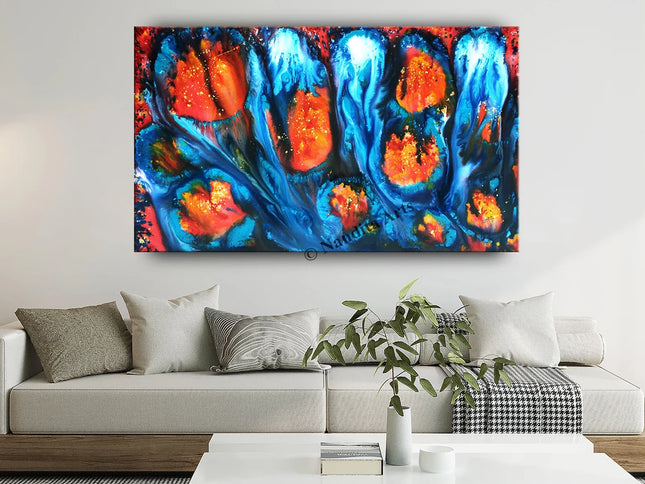 Red and blue abstract painting on Canvas - Lost in Imagination - 20