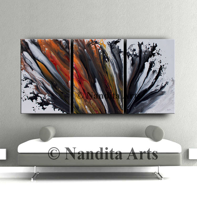 Famous Modern 3 Piece Abstract Wall Art on Canvas for Bedroom Wall Art Painting - Undersea Beauty - 21