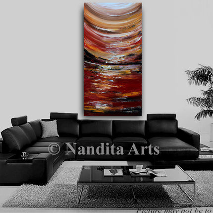 Vertical Abstract Large Gallery-Wrapped Wall Art