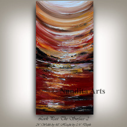 Vertical Abstract Large Gallery-Wrapped Wall Art