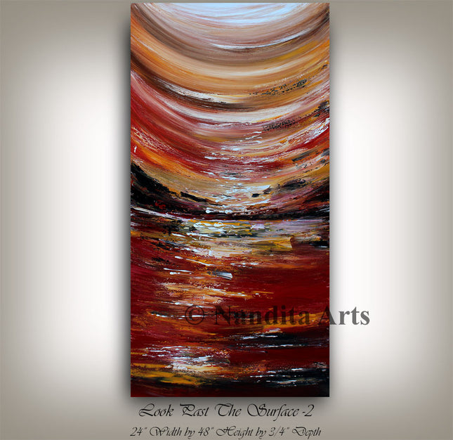 Vertical Abstract Large Gallery-Wrapped Wall Art