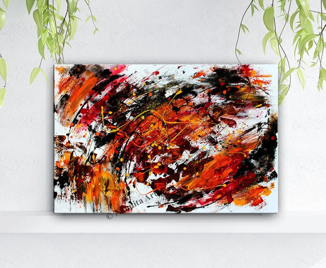 Red Modern Acrylic Wall Art - Slice of the Mind