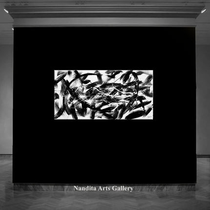 Jackson Pollock Black and white acrylic abstract wall art - Rules of Society