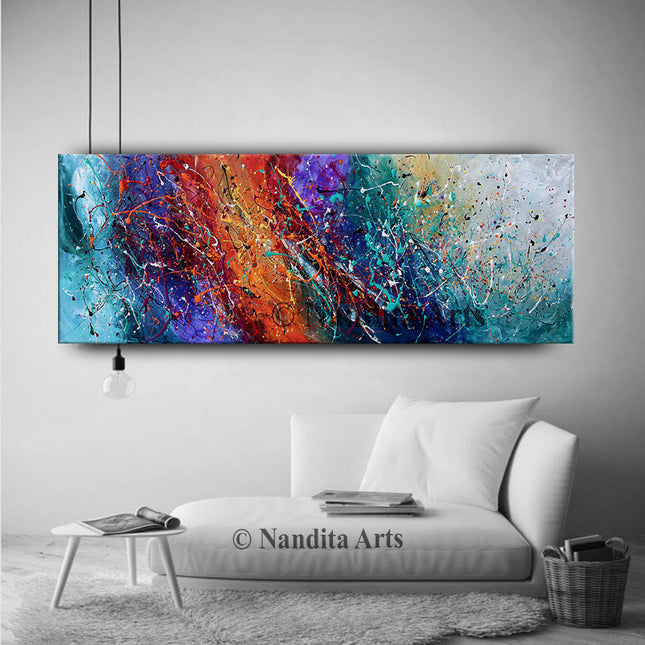 Painting Acrylic Jackson Pollock Art Luxury Abstract Wall Art  - Worldly Beauty - 4